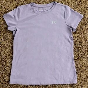 Women’s Small Purple Under Armour T-Shirt Top Short Sleeve Loose Fit Heat Gear